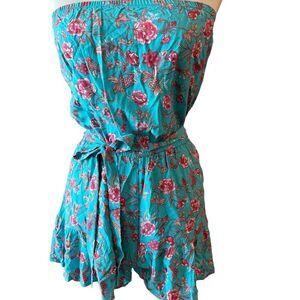 Floral Strapless Romper